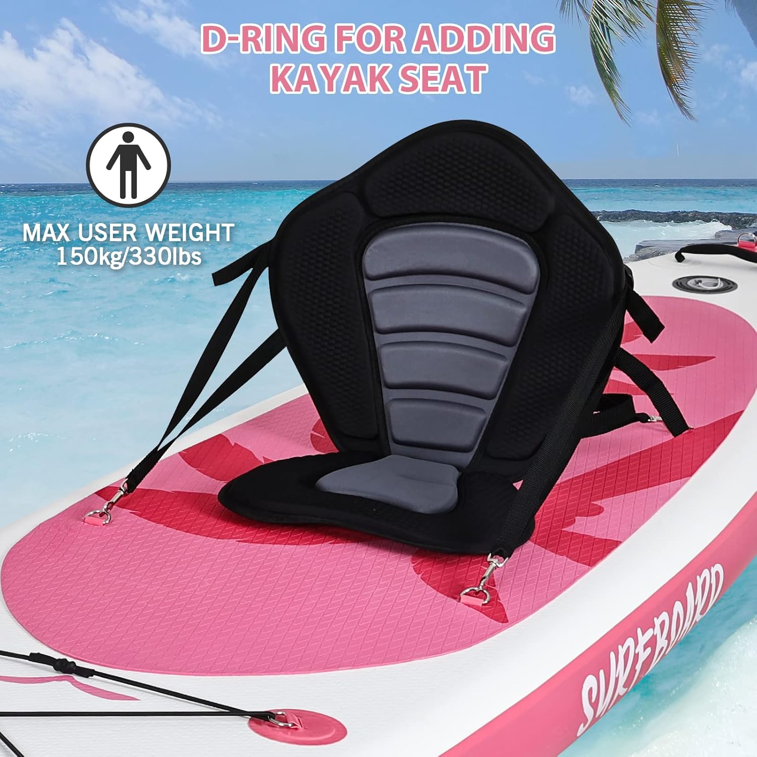YU YUSING - Paddle gonflable adulte - 320/335cm - 2 places, siège kayak, pagaie alu, support caméra, pompe, 150kg
