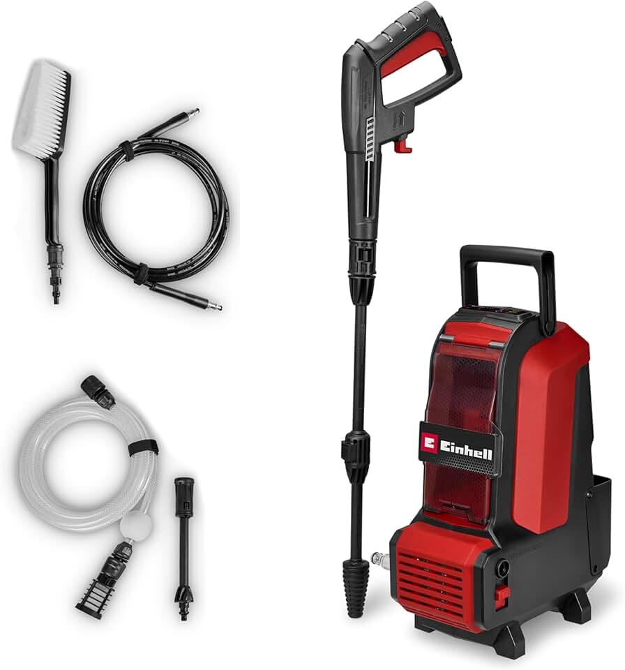 Einhell - Nettoyeur haute pression sans fil - 105 bar, 270 l/h, flexibles 4/5 m, accessoires - HYPRESSO 36/105