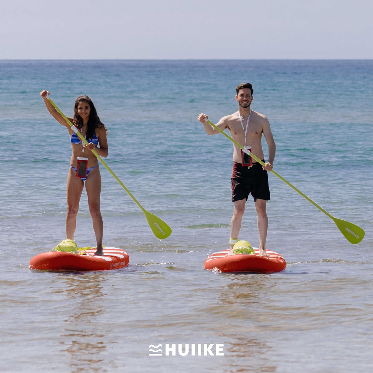 HUIIKE Paddle Gonflable Adulte avec Accessoires Inclus, Pagaie, Ailerons, Pompe. Planche de Stand Up Paddle Grande Stabilité et Résistance. 305 x 84 x 15 cm, Jusqu'à 130 kg