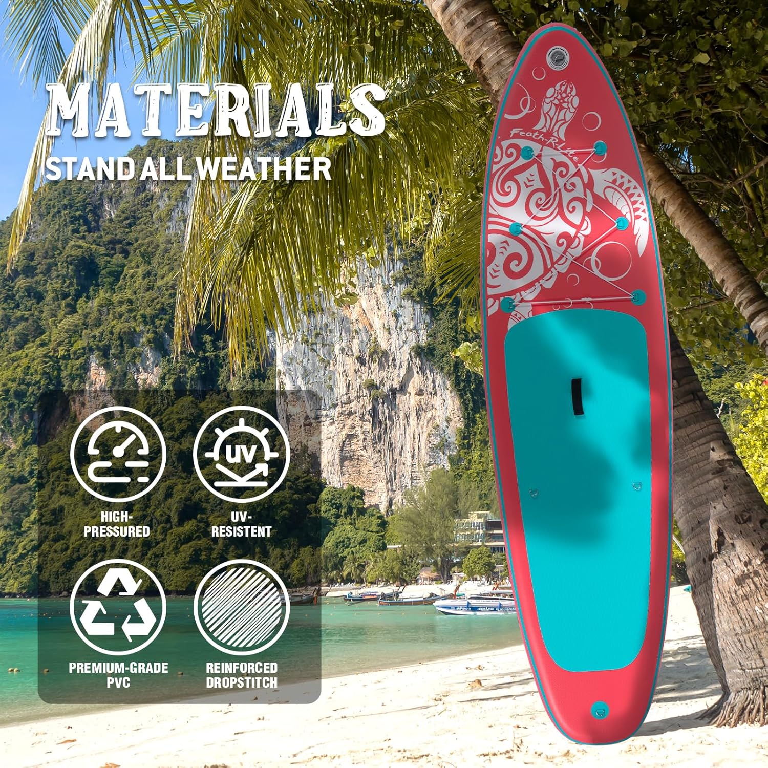 FEATH-R-LITE - Stand Up Paddle gonflable adulte - 2 configs accessoires