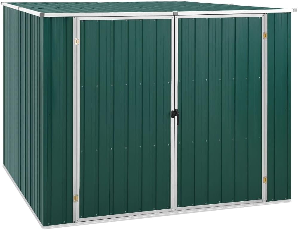 ShGaxin Abri de jardin, abri de jardin extérieur, armoires extérieures, abris de jardin, abri de jardin extérieur, acier galvanisé vert, 195 x 198 x 159 cm