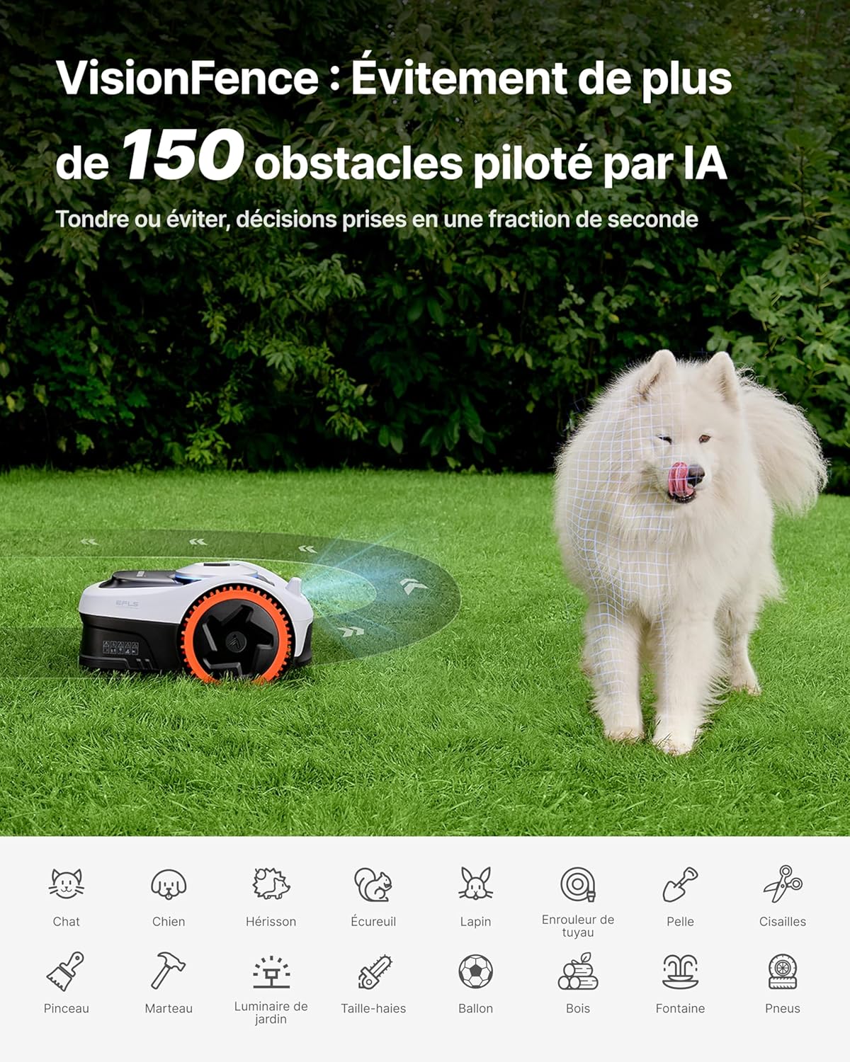 Segway - Navimow i205 AWD - robot tondeuse - 500 m², 45% pente, garage, EFLS NRTK+Vision