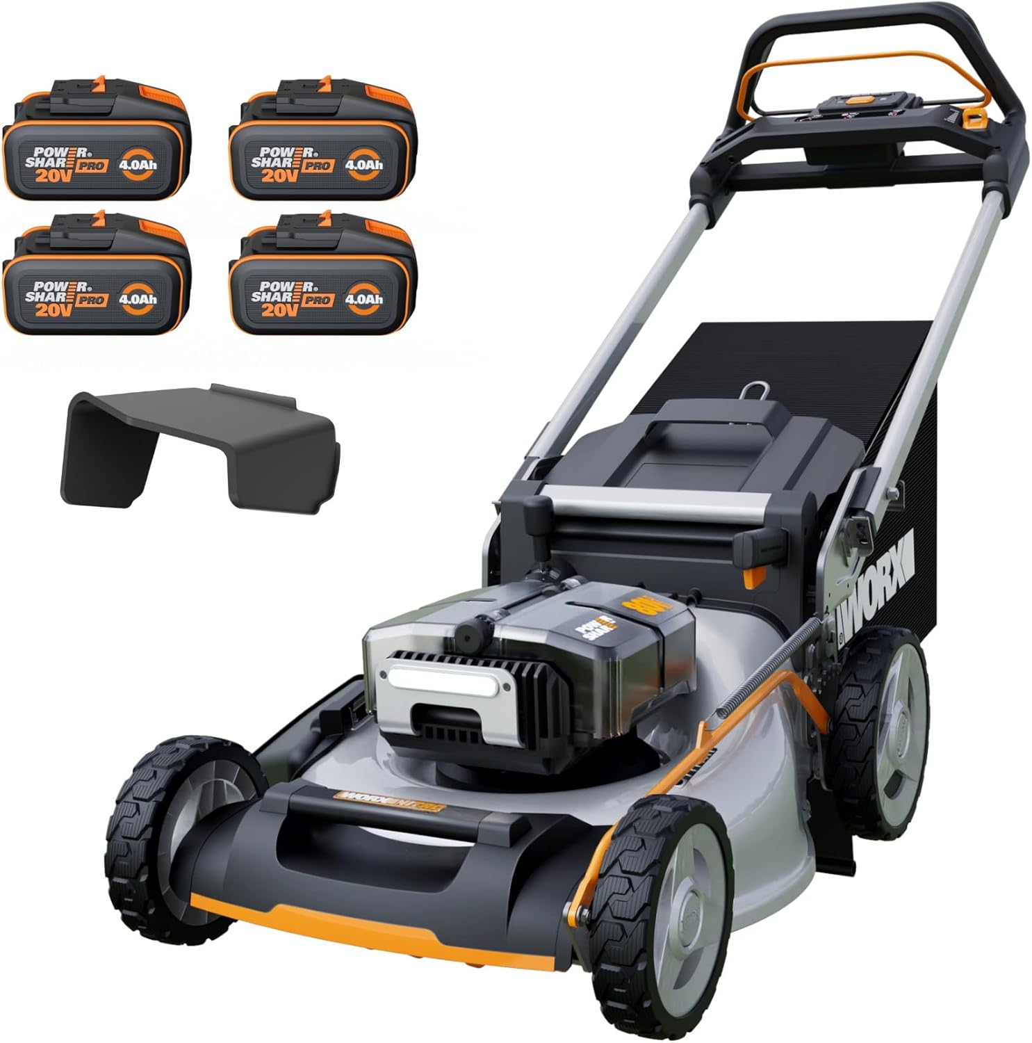 WORX - tondeuse sans fil série Brushless - 51 cm - 1000m², 70L, mulching, 7 coupes, 4x20V, WG761E