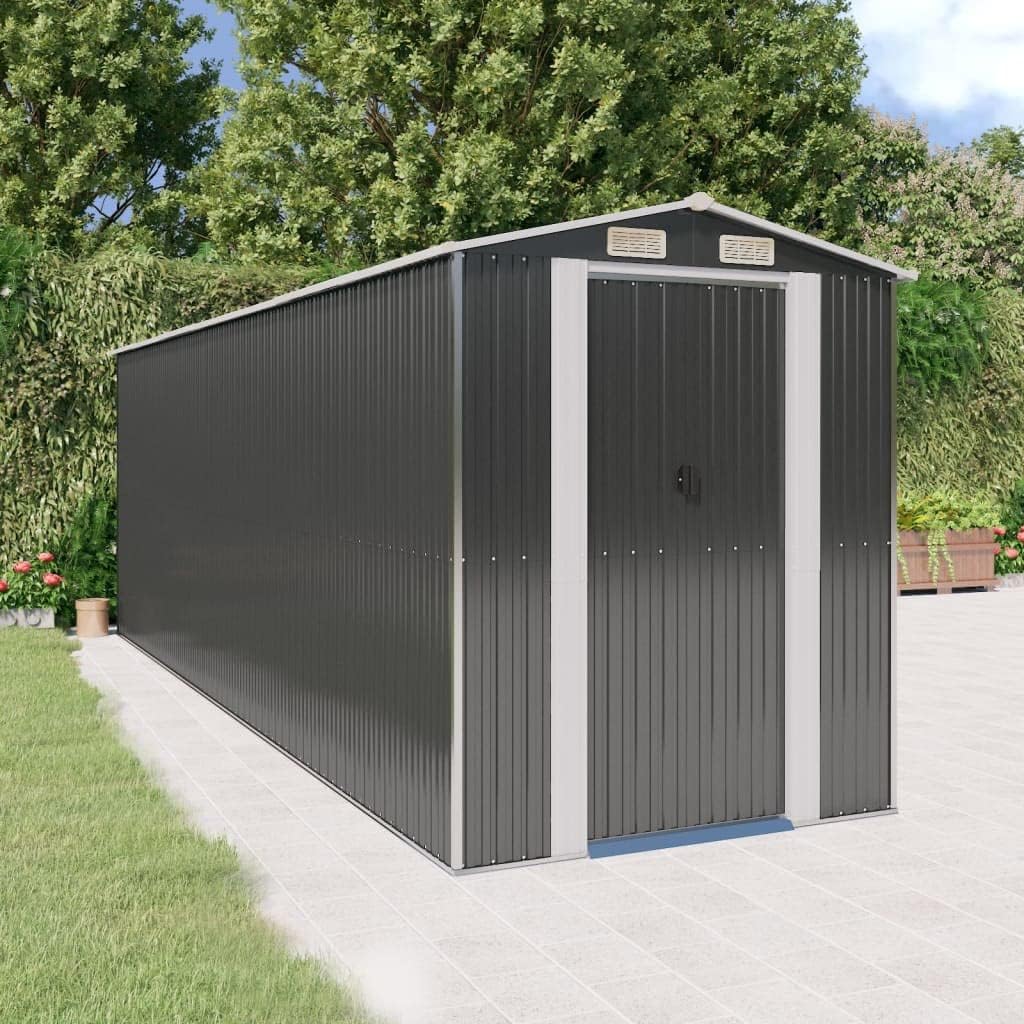 vidaXL - Abri de jardin acier galvanisé 192x606x223 cm - anthracite