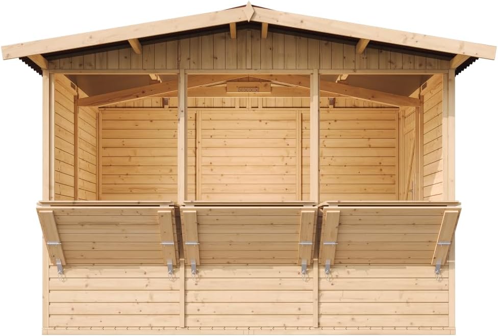 TIMBELA - abri de jardin bois, 6 m², 3 fenêtres, facile à monter, M150A