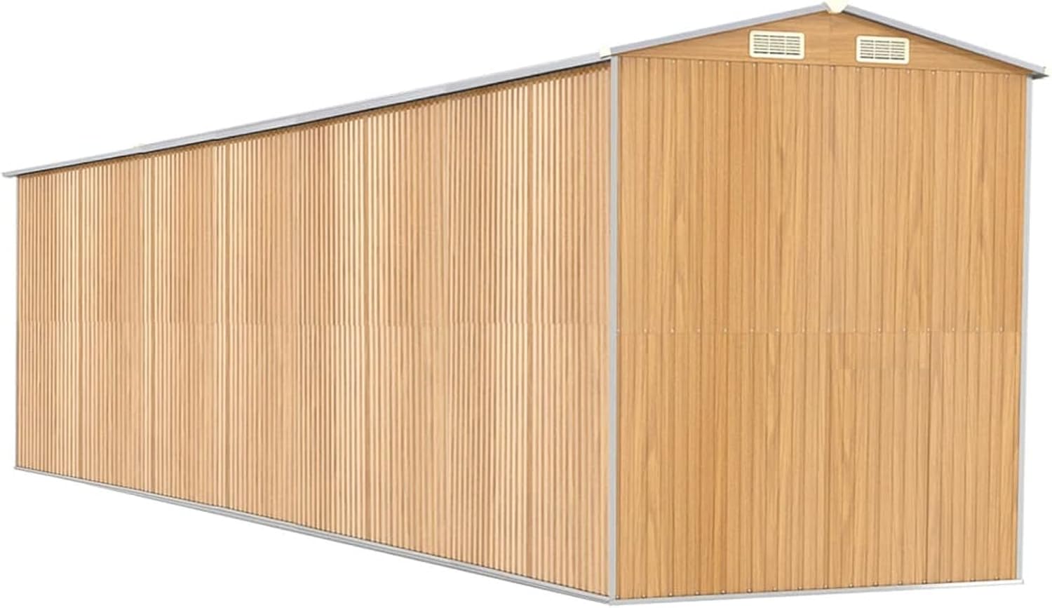 ShGaxin Abri de jardin en acier galvanisé marron clair 192 x 855 x 223 cm