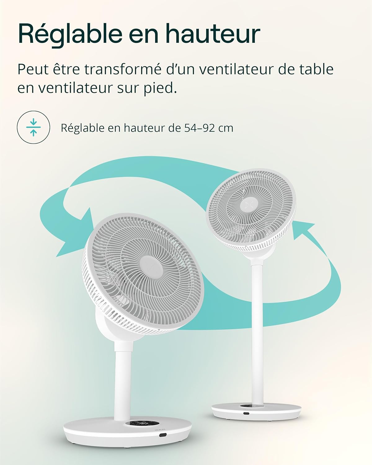 Duux - Whisper Flex 2 - 54-92cm - ventilateur silencieux, mode nuit, 2W, télécommande