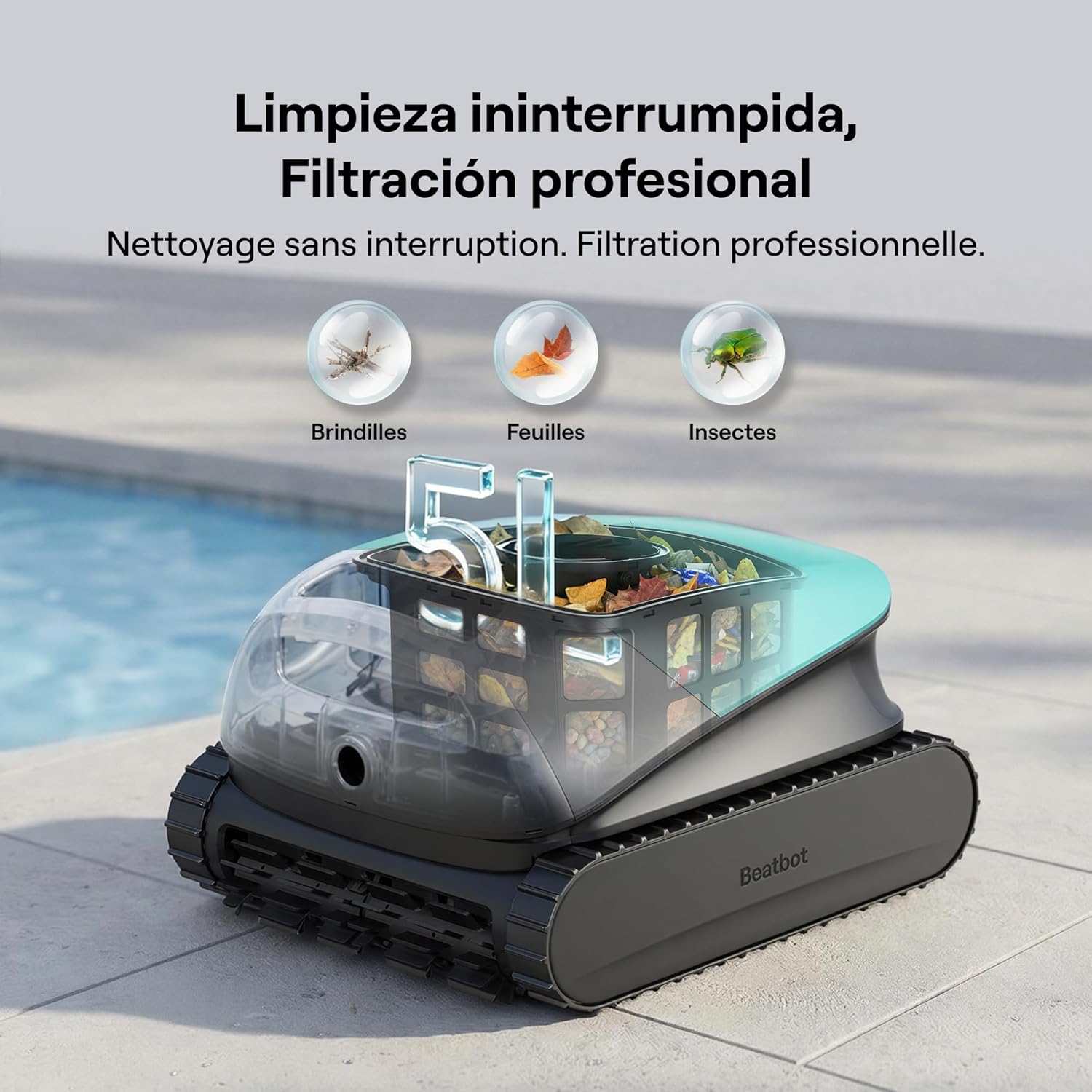 Beatbot - Sora 10 - robot piscine, 300 min, filtre 5L, 25700 LPH