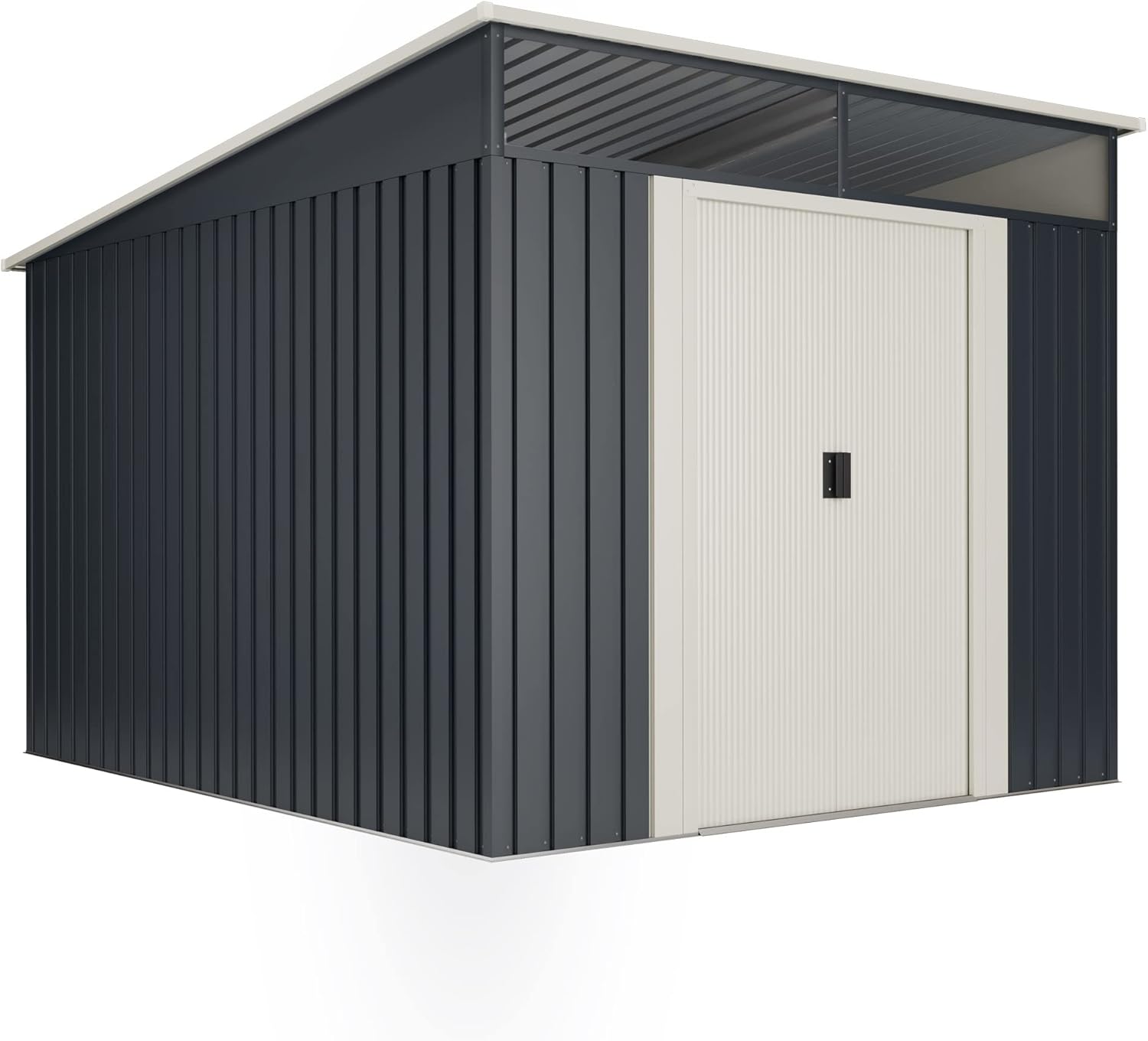 Wasabi - Stark - 279x238x203cm - abri métal 6.6m², fenêtre, porte double, toit plat