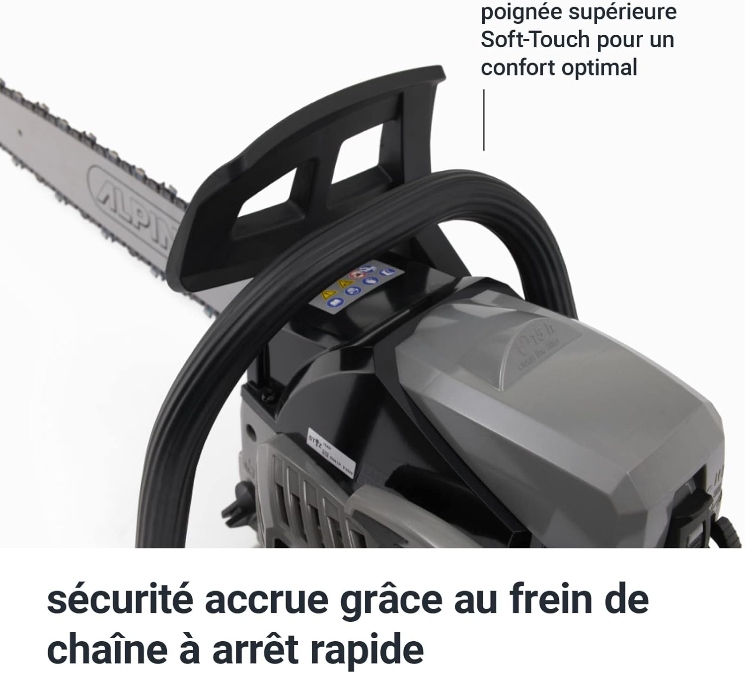 Alpina ACS 50 Tronçonneuse Thermique, 2.2 kW, 50 cm – Pompe À Huile Automatique, Système Anti-Vibration – Pour Travaux De Coupe Exigeants