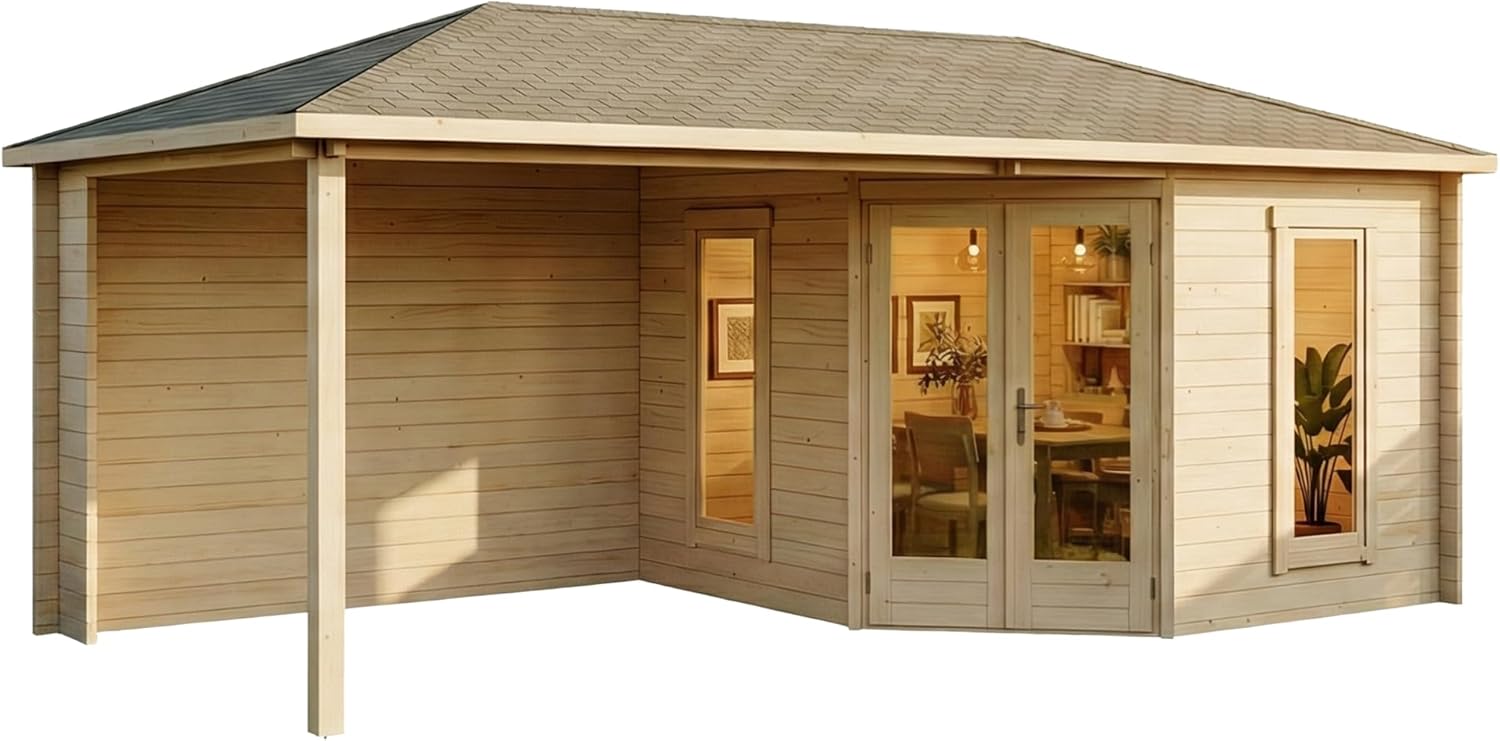 Alpholz - Liwa pentagonal - bois massif - abri jardin loisirs, toit croupe