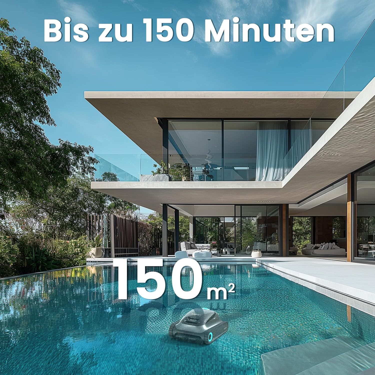 AIPER - Scuba S1 - 150m² - robot piscine sans fil, 4 modes, 150min, murs S1