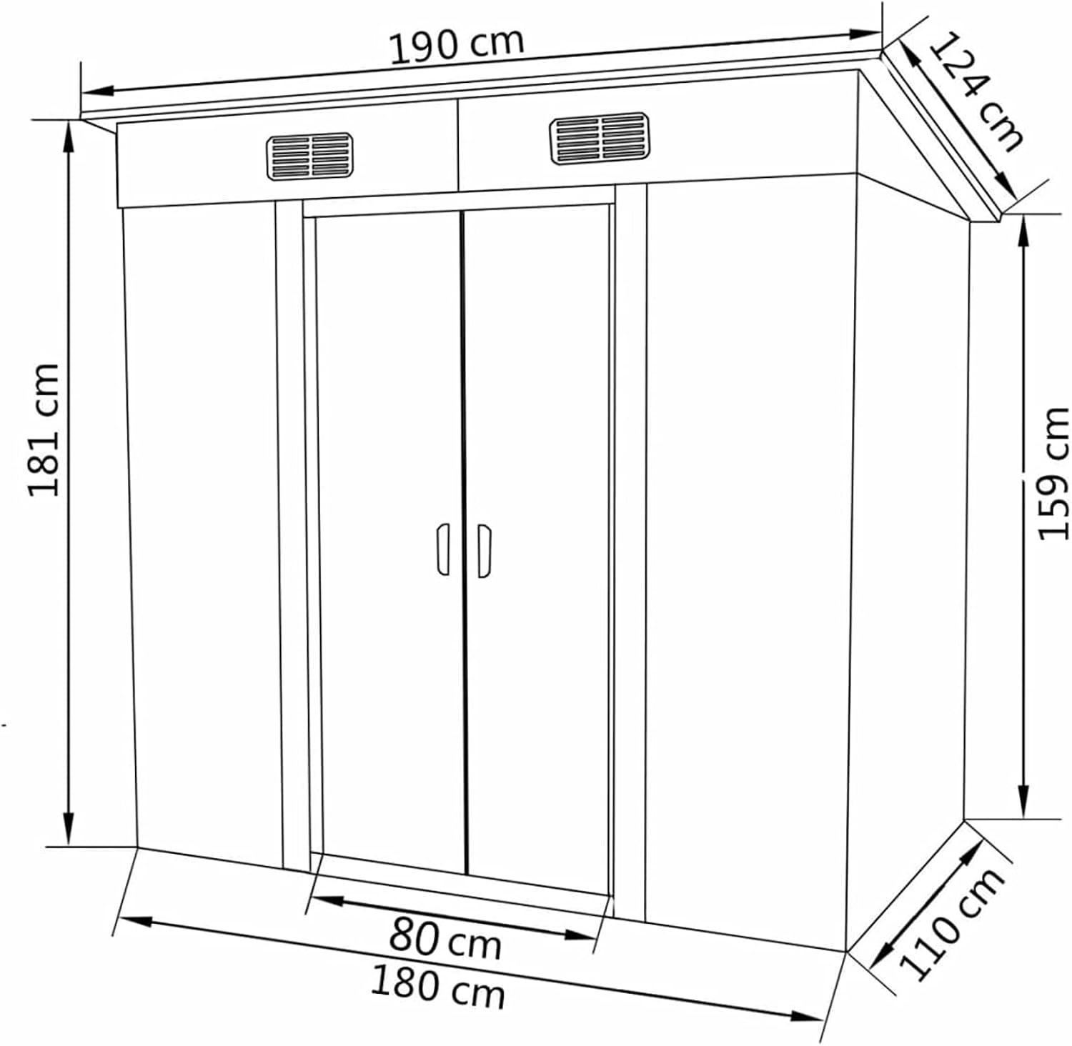 ARKEM Abri de Jardin Métal Gris,Abris De Jardin,Abri De Stockage pour Jardin,Abri D'Outils De Jardin