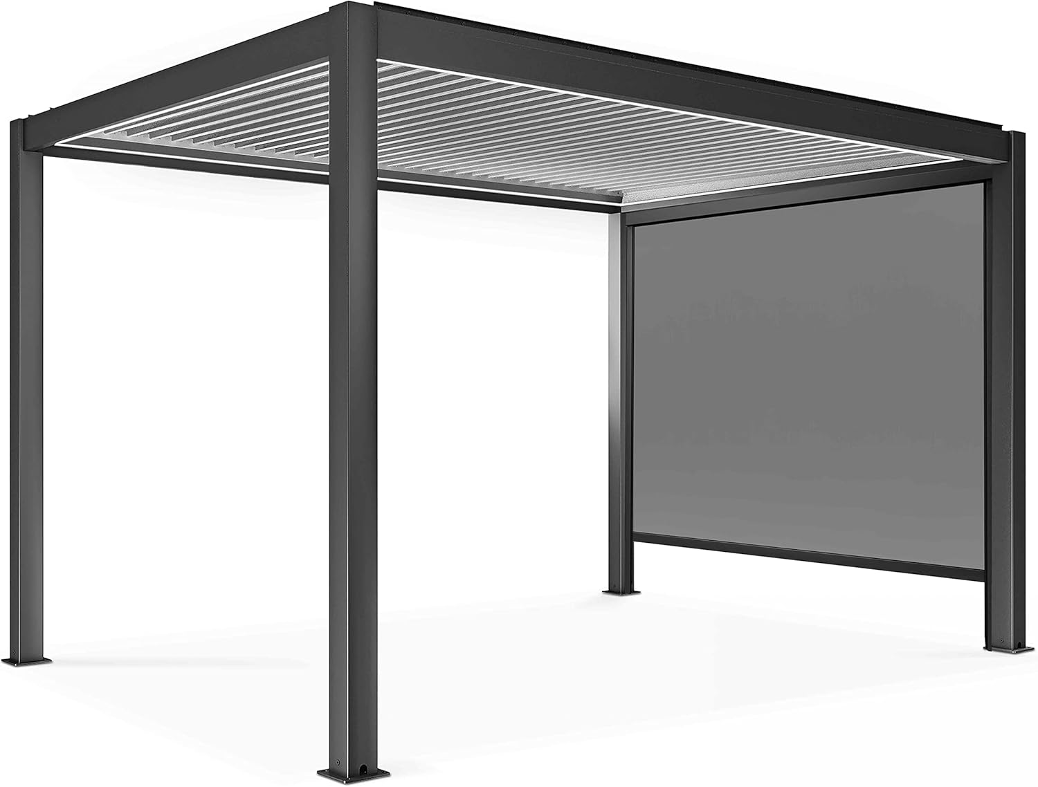 Oviala - pergola bioclimatique motorisée éclairée autoportée 3x4m store