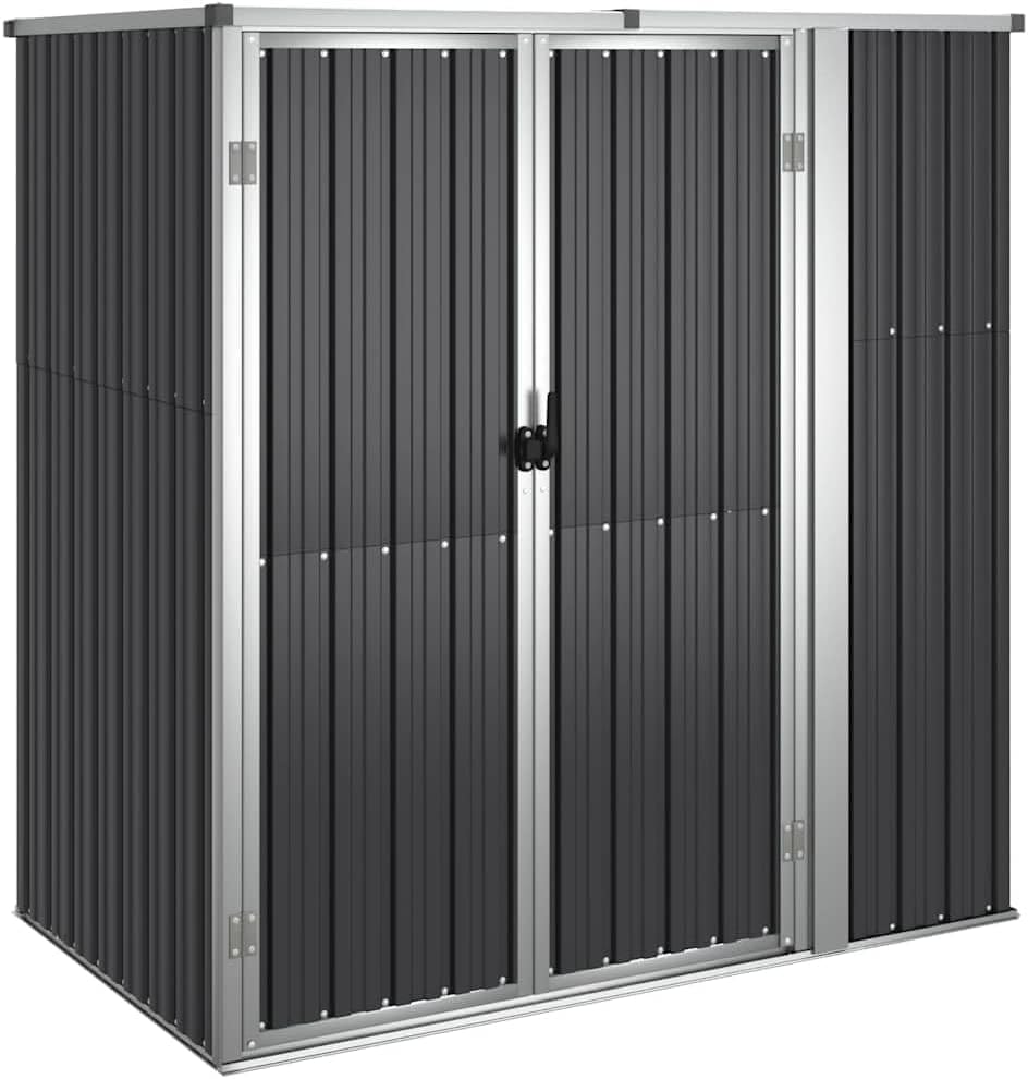 vidaXL Abri à Outils de Jardin Remise de Stockage Organisateur d'Outils Cabane de Rangement Extérieur Anthracite 161x89x161cm Acier Galvanisé
