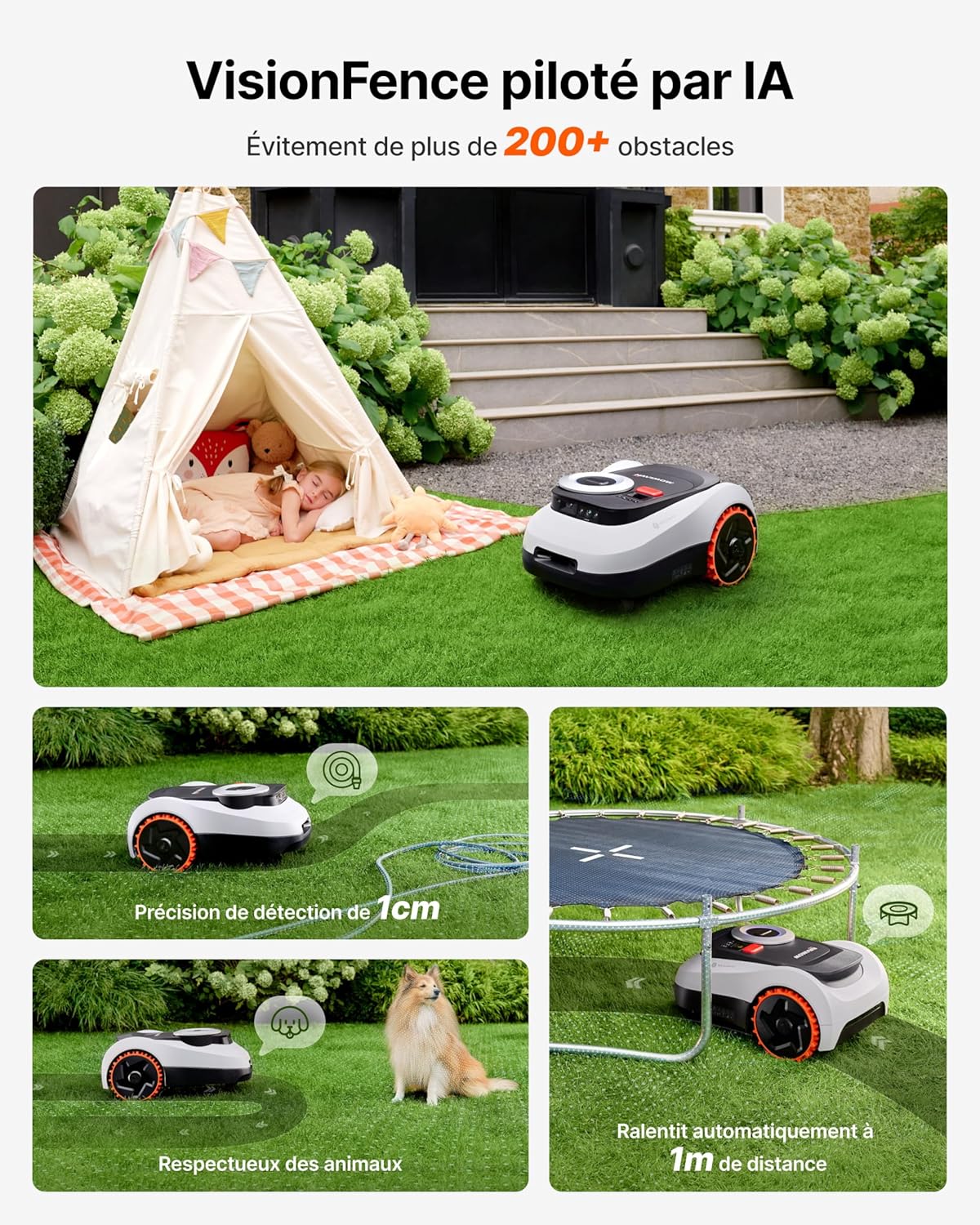 Segway - Navimow i220 - tondeuse robot LiDAR - garage, cartographie, 45% pentes, 4G - i220