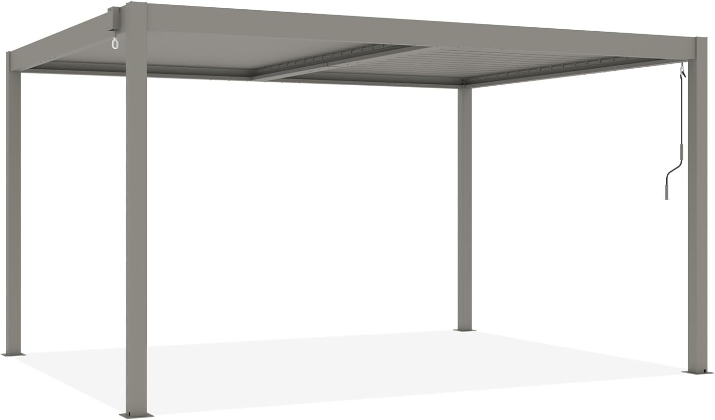 CAZEBOO - Piana - 4x3 m - Pergola alu taupe, lames acier orientables