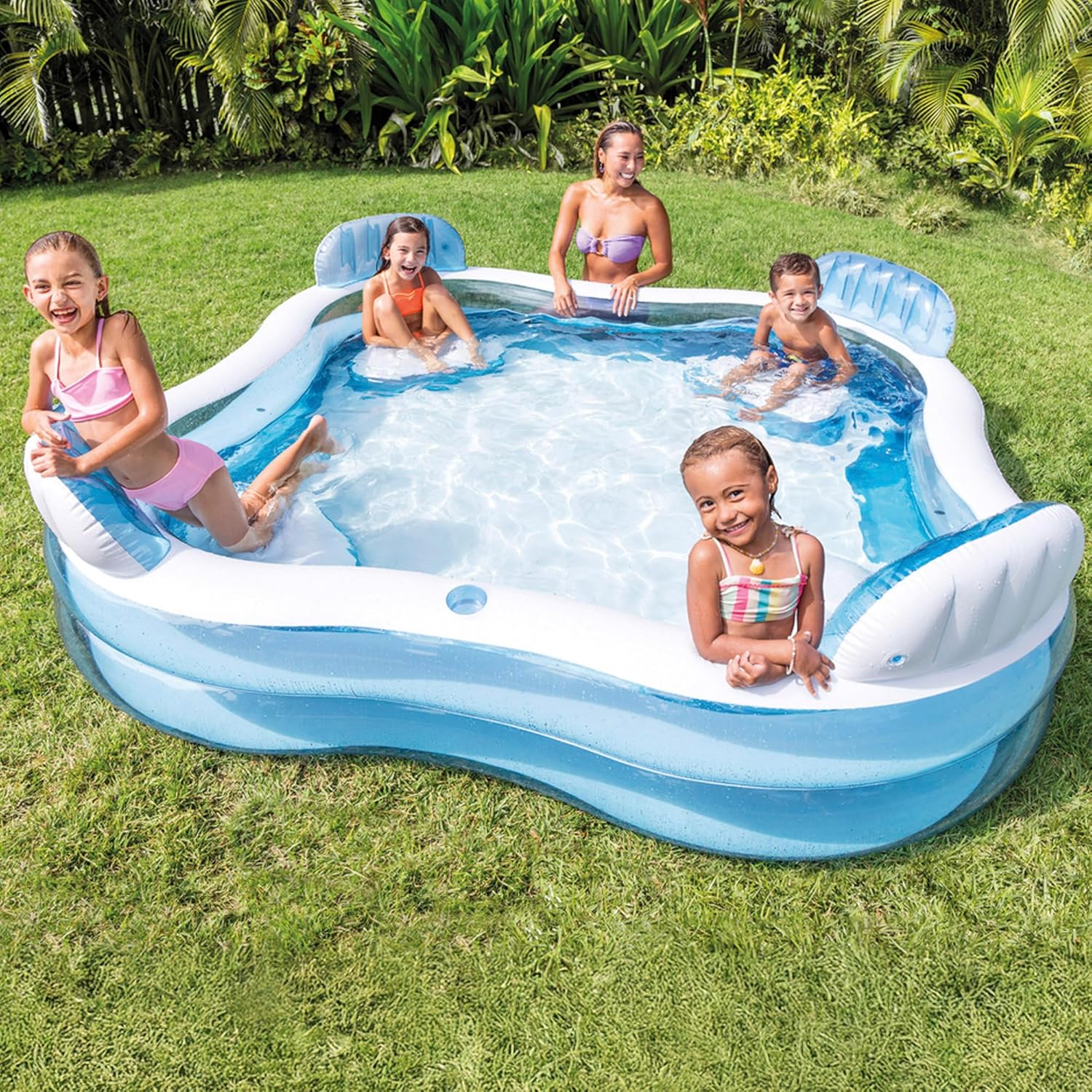 Intex - piscine familiale avec sièges - 229x229x66 cm - 4 places confortables