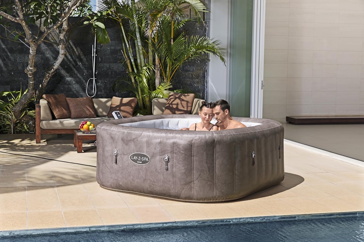 Bestway - Rome MaxHold EnergySense UltraFit - 180x180x71cm - spa carré 6 places, effet marbre, AirJet SP018