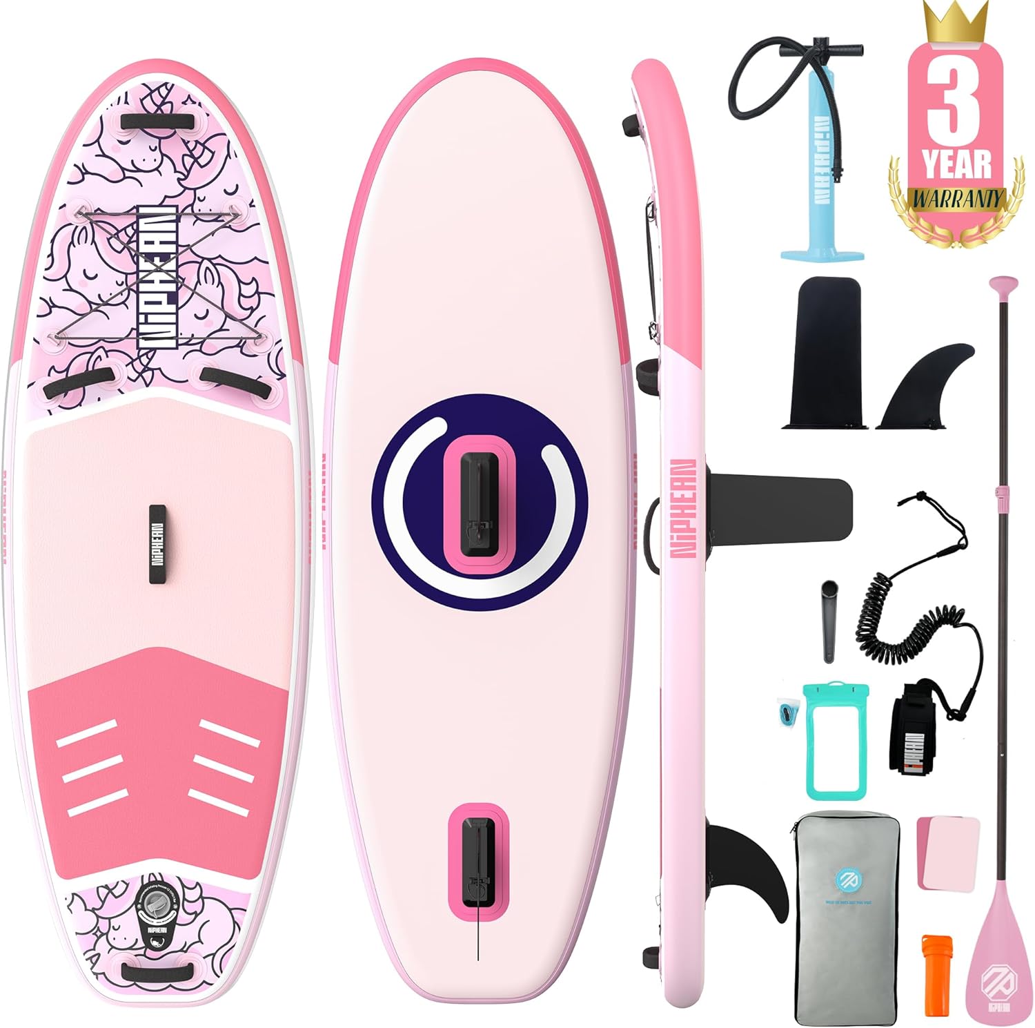 Niphean Paddle Gonflable Adulte avec Tous Les Accessoires, 320cm Planches de Stand Up Paddle Gonflables pour Tous Les Niveaux, Sup avec Capacité 200 kg pour 2 Personnes, Paddle Gonflable avec Siège