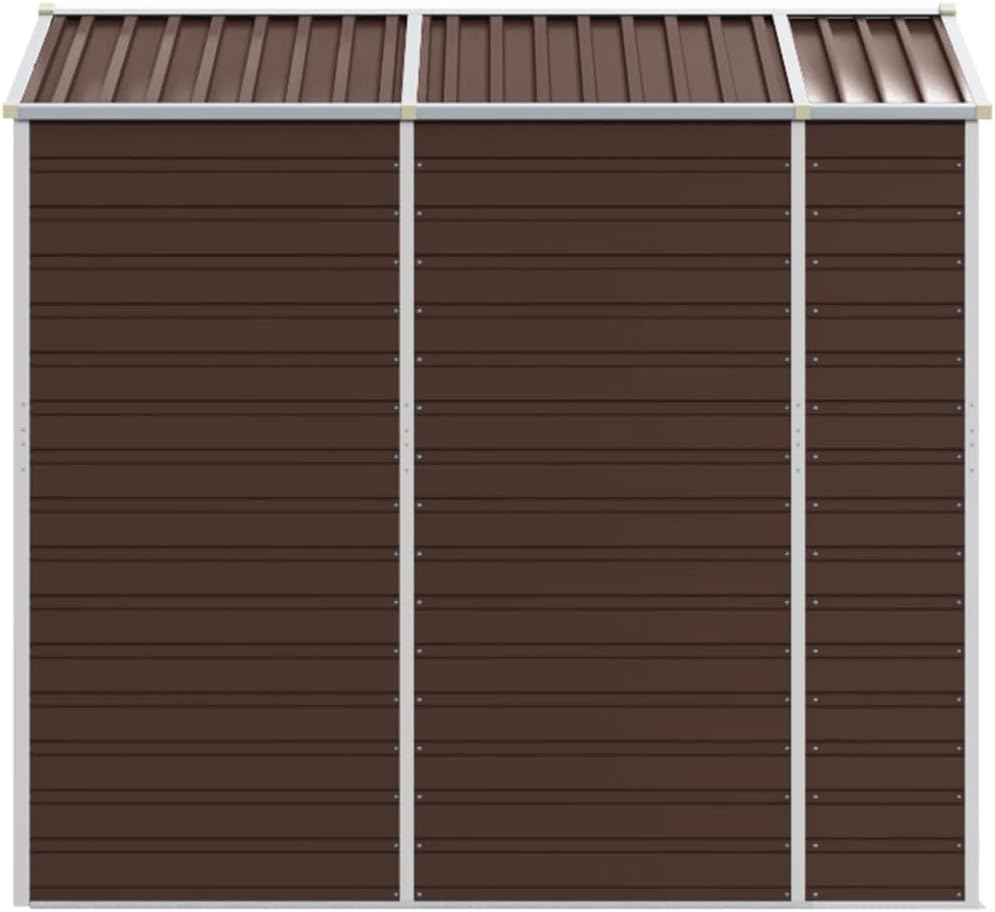 vidaXL - Abri de jardin acier, marron, 191x215x198 cm, galvanisé