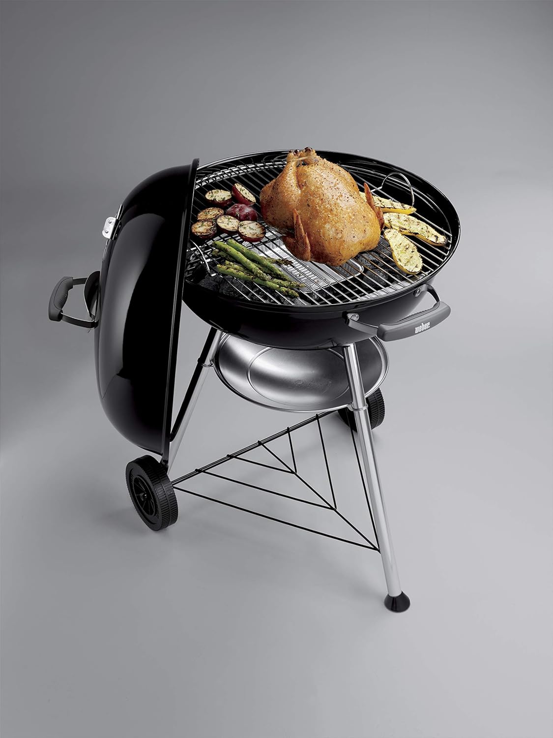 Weber - Compact Kettle - 57 cm - barbecue charbon, acier émaillé, récupérateur cendres