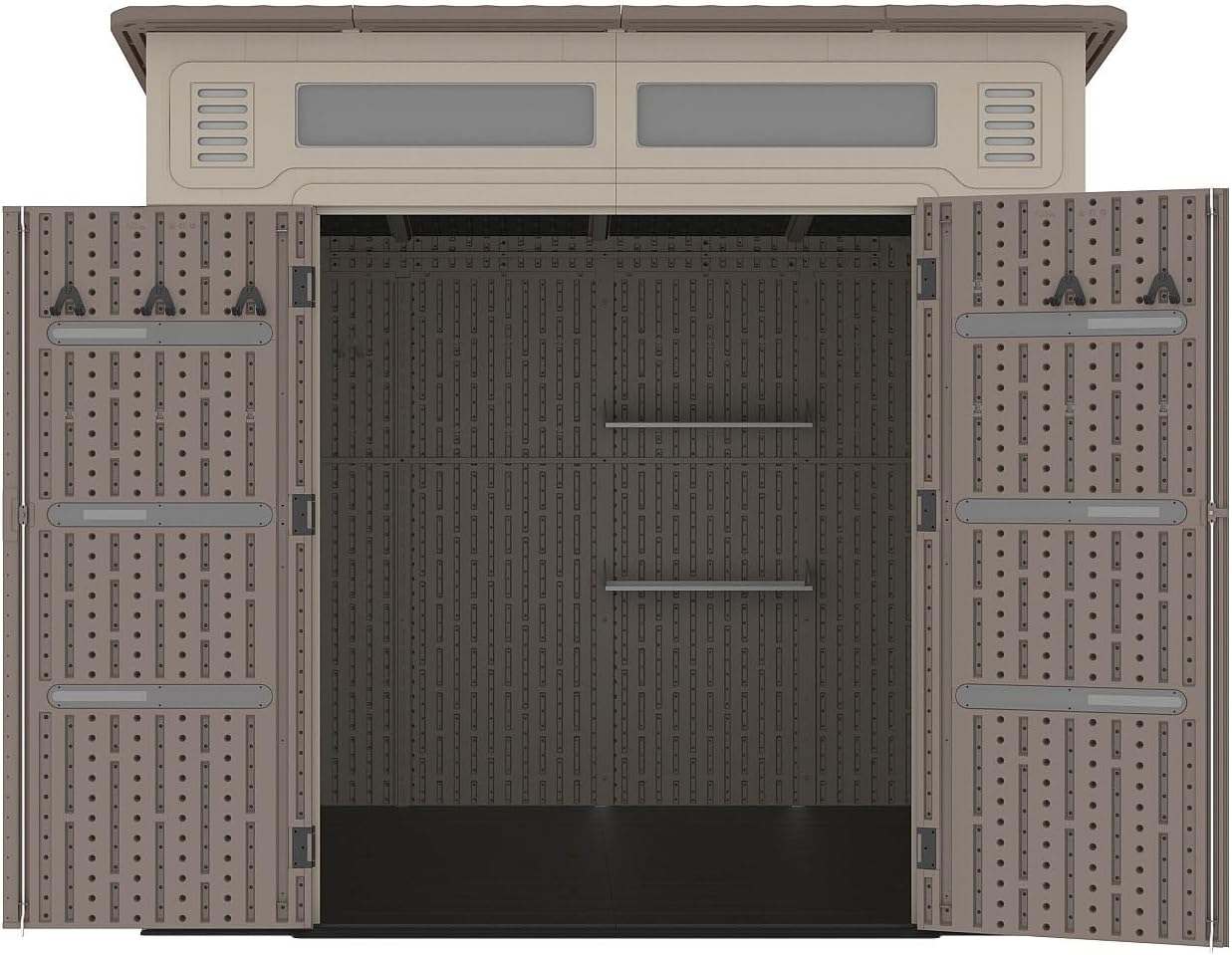 Vente-unique - Abri de jardin résine beige/marron 6,5m² plancher 22mm ANTEVA