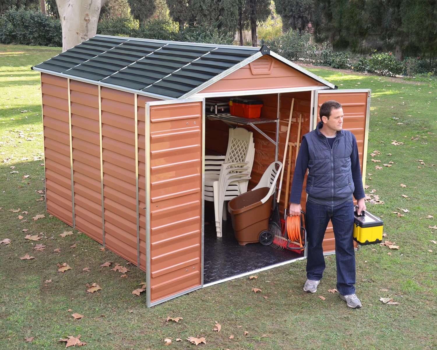Canopia by Palram Abri de jardin en Kit Skylight 5.6m², Cadre en aluminium, panneaux en polycarbonate, Ambre