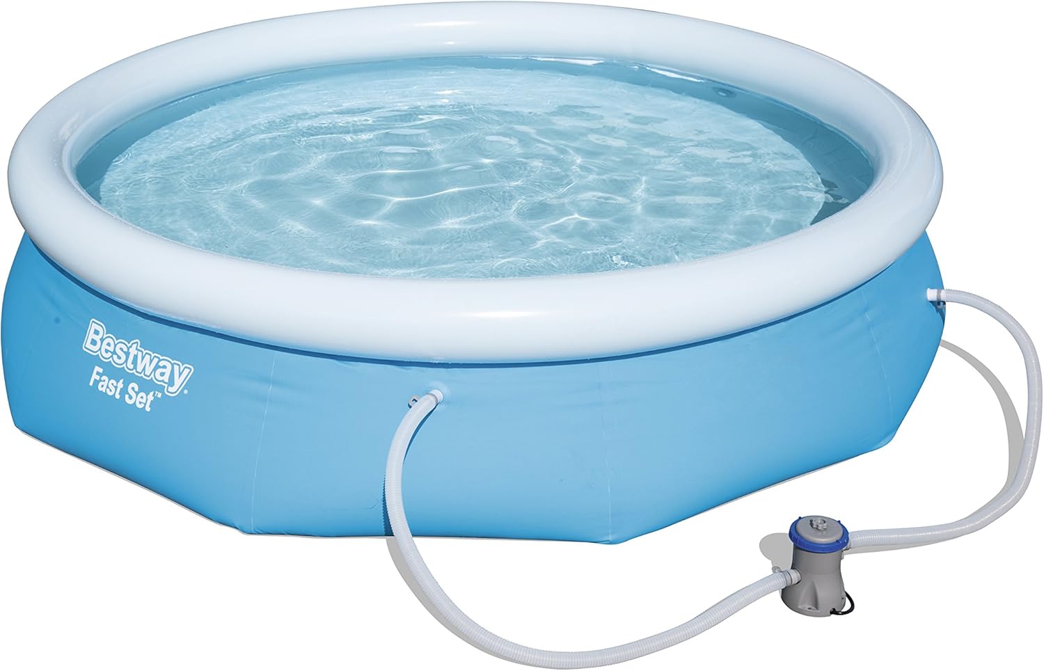 Bestway - Piscine gonflable hors sol ronde Fast Set diamètre 305 cm hauteur 76 cm avec pompe de filtration