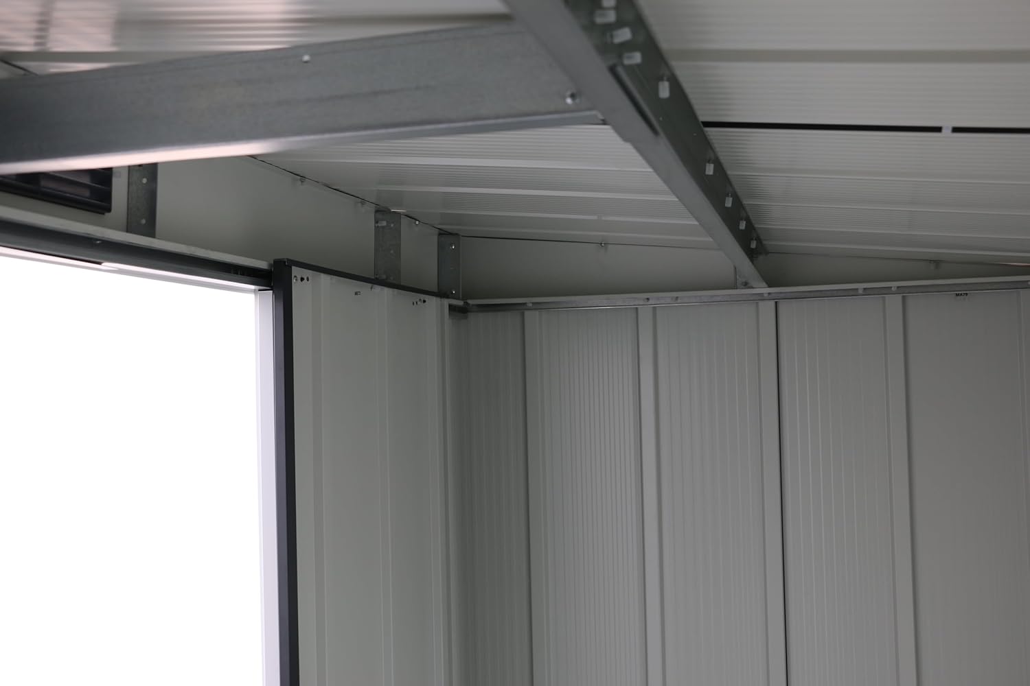 Duramax ECO 8 x 4 (2.85 m²) abri de jardin en métal à toit pentu, Abri de jardin en métal galvanisé à chaud, Abri de stockage d'outils, structure de toit renforcée, anthracite