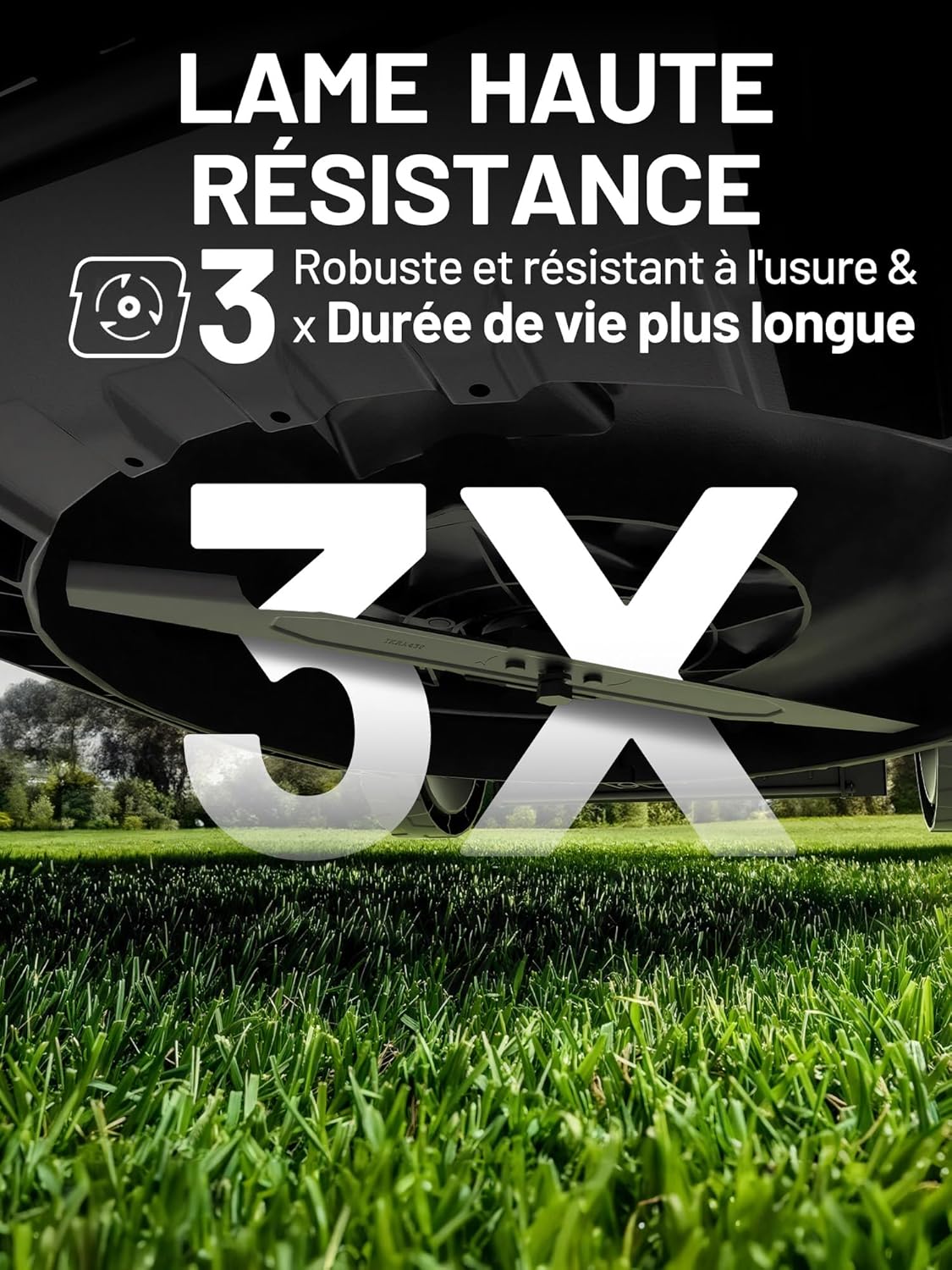 Litheli - Tondeuse Brushless 43cm, 2x20V/4.0Ah, réglable, bac 40L, jusqu'à 500m²