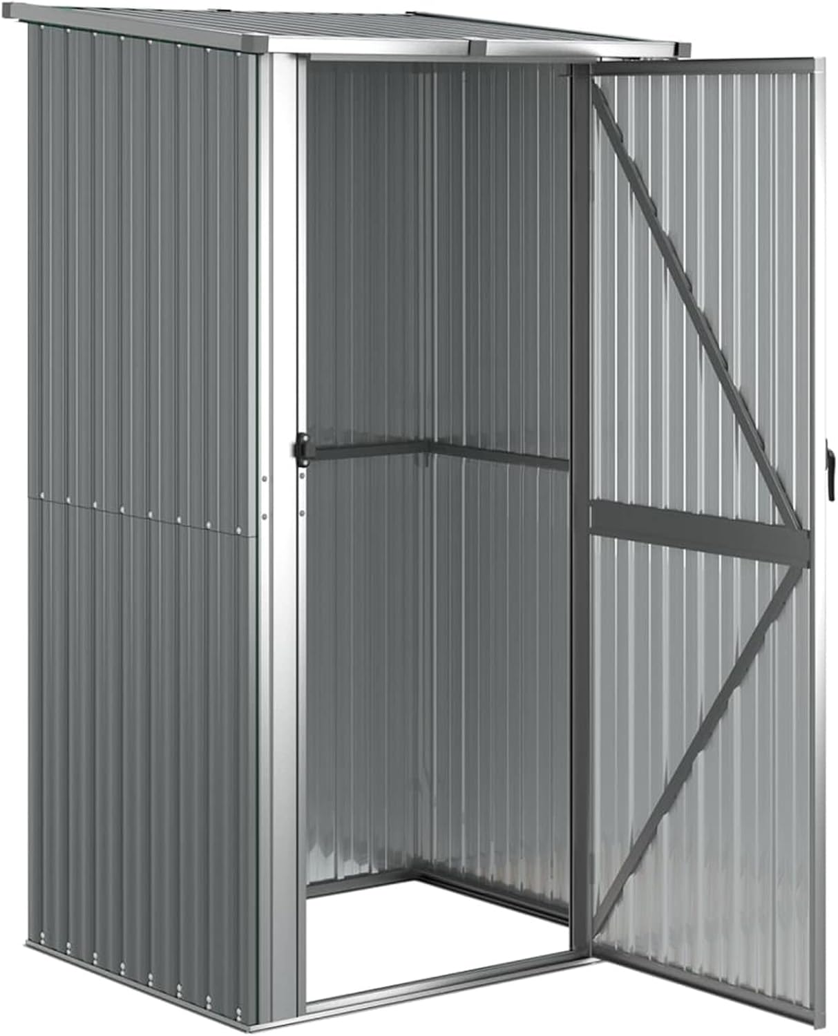 ShGaxin Abri de jardin, abris pour parcelles, abris de jardin, abri de jardin extérieur, maisons préfabriquées, acier galvanisé gris, 118,5 x 97 x 209,5 cm