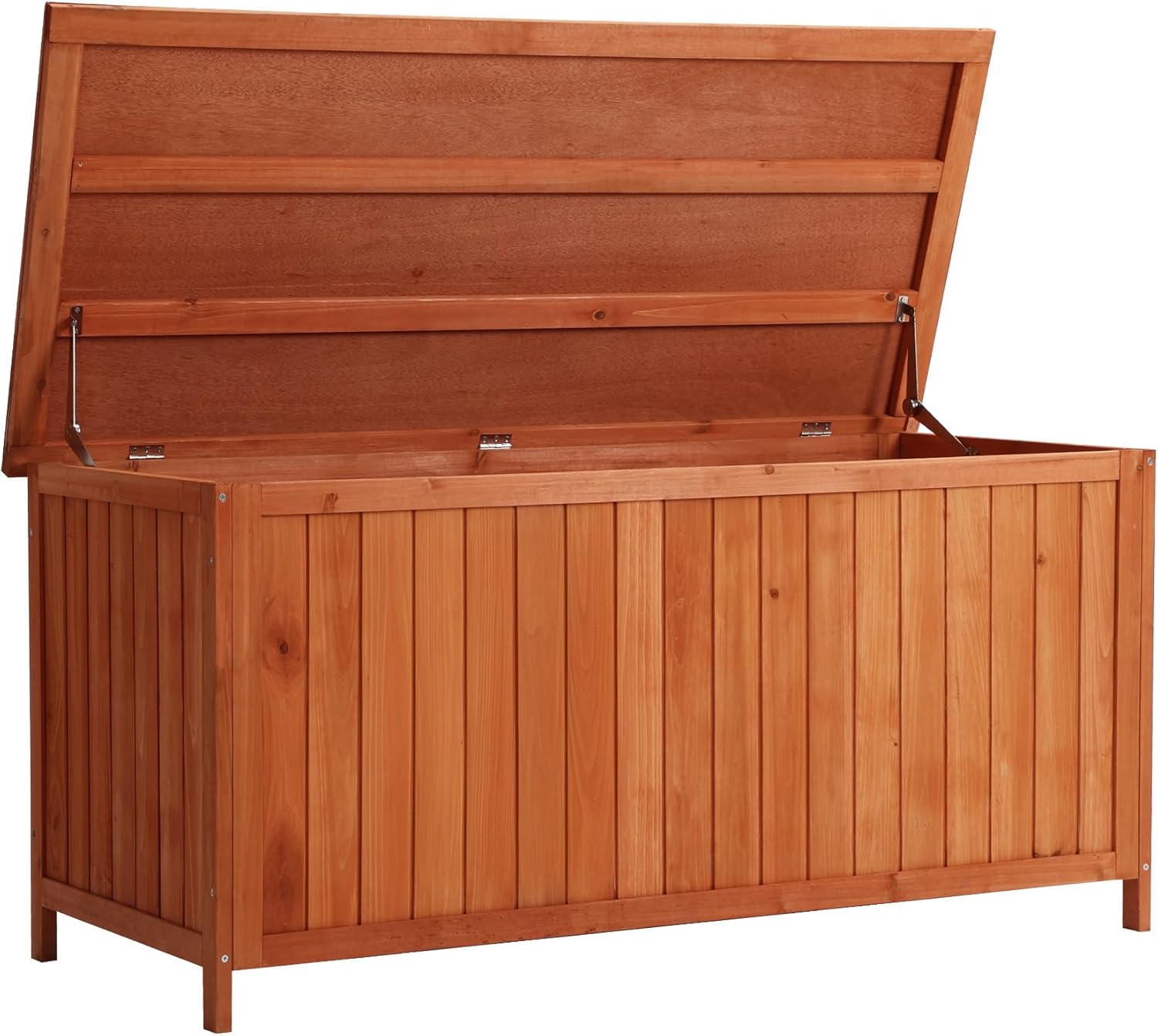 Wiltec - Coffre de jardin bois épicéa 127x55x60 cm, couvercle et fixations