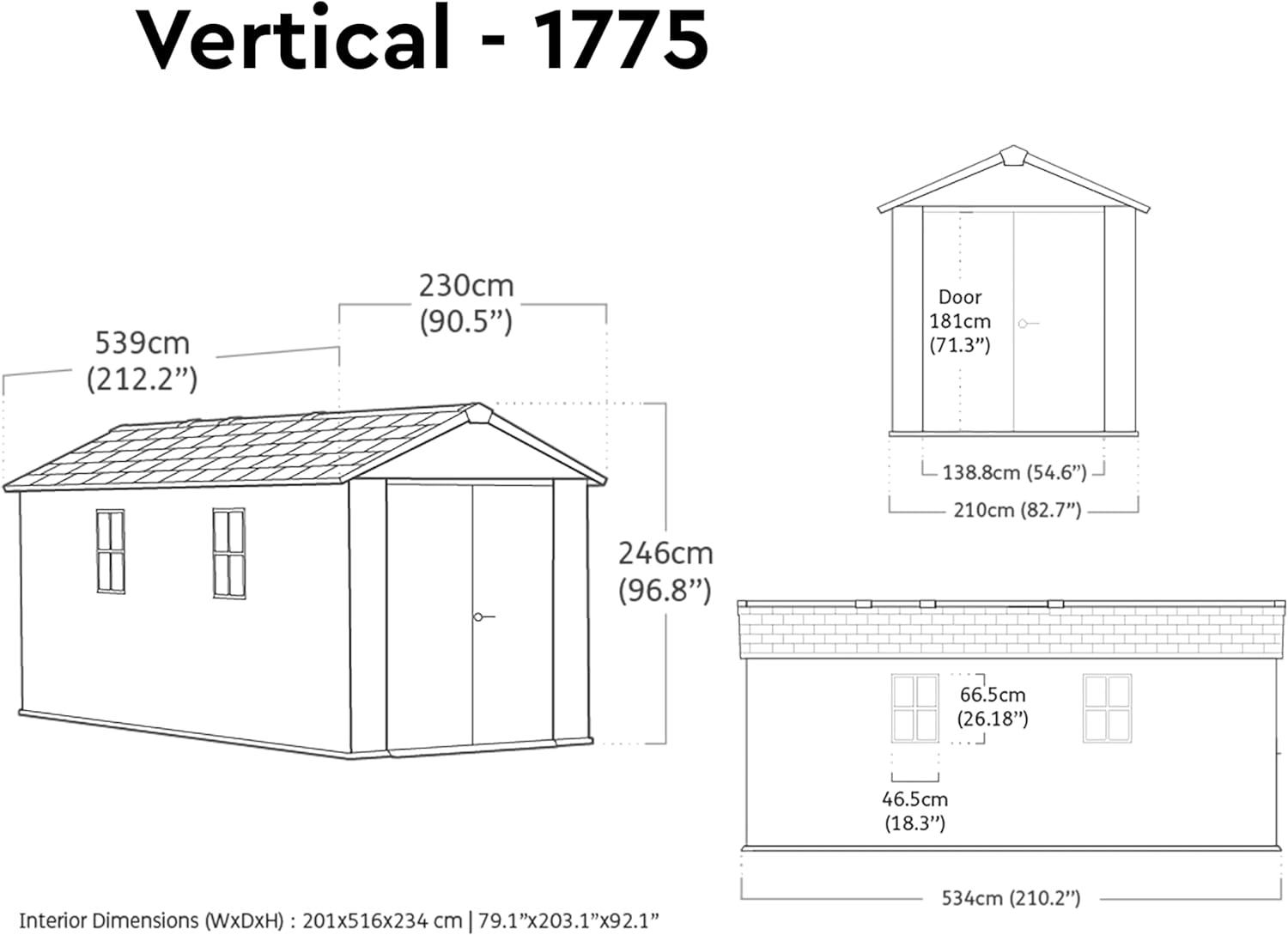 KETER - Newton Plus - 11,2 m² abri jardin bois gris 1775