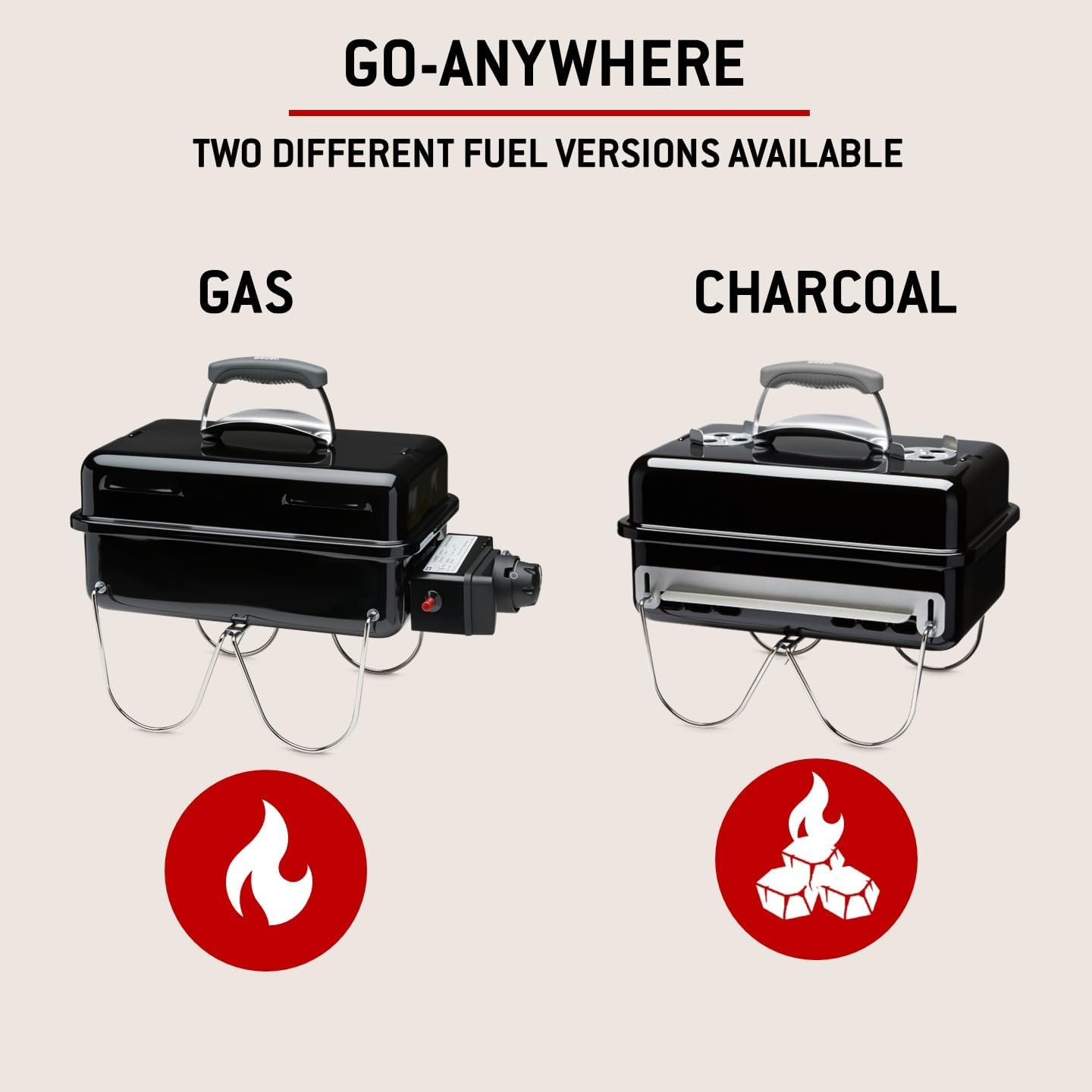 Weber - Go-Anywhere - 42x26cm - barbecue gaz portable pieds repliables