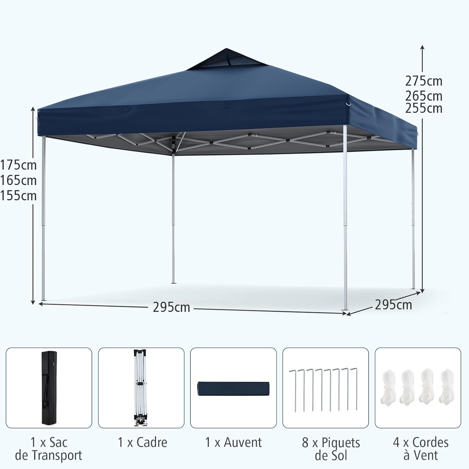 GOPLUS - Tonnelle pliante 3x3m, toit ventilé, sac et accessoires, protection solaire