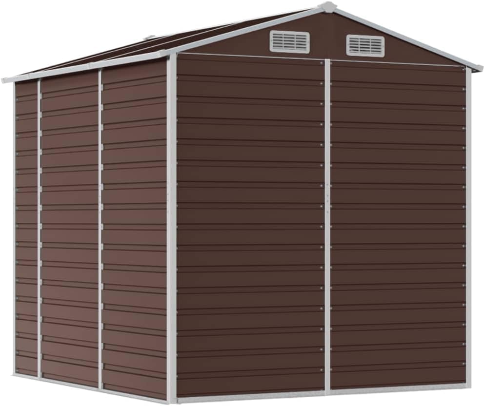 vidaXL - Abri de jardin acier, marron, 191x215x198 cm, galvanisé