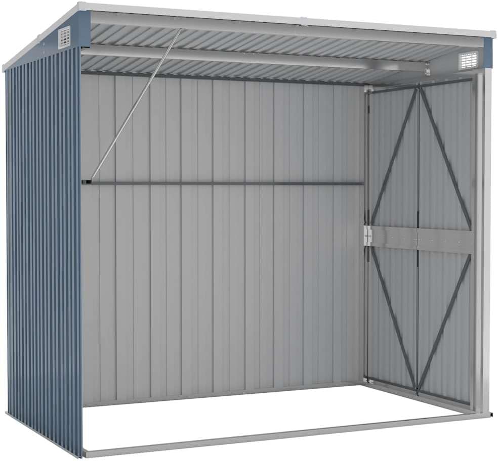 Générique Abri de Jardin Mural Gris 118x194x178 cm Acier galvanisé,Maison & Jardin, Pelouses & Jardins, Vie en extérieur, Structures extérieures, Cabanes & abris de Jardin, Gris (Poids 31.54KG)