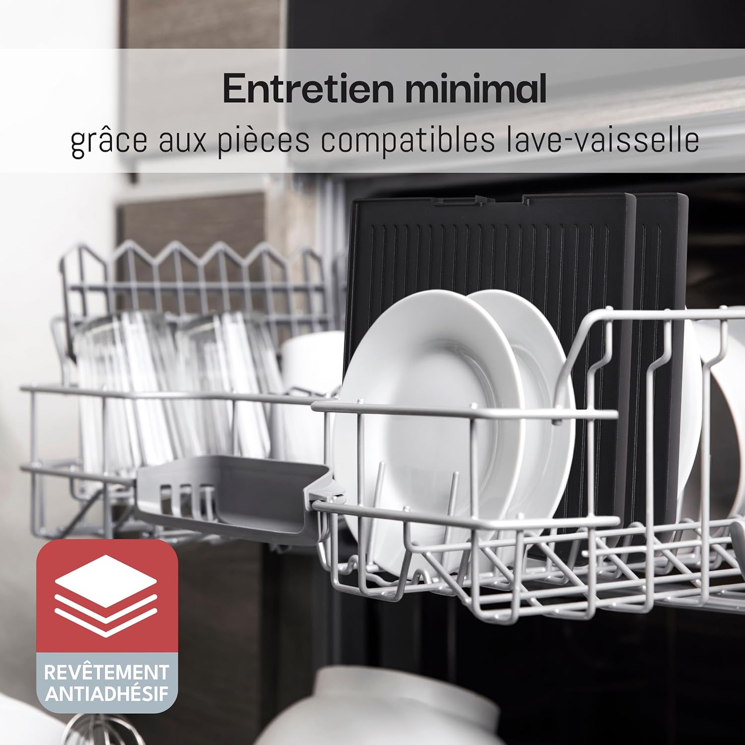 LEBENLANG - plancha électrique inox - XXL - 2400W, pince barbecue, intérieur/extérieur, protection éclaboussures - LEBEN