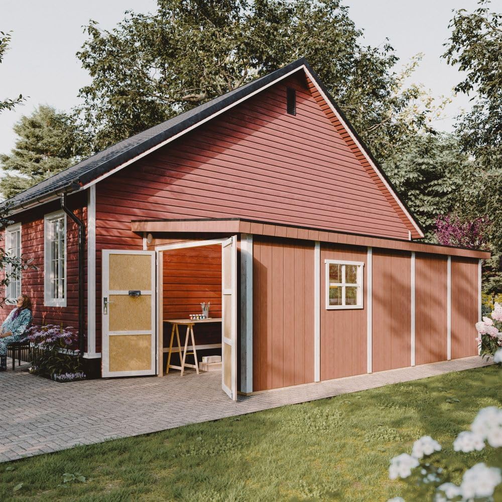 Timbela - Abri de jardin premium 14,3m², panneaux LP, sans plancher, M941B