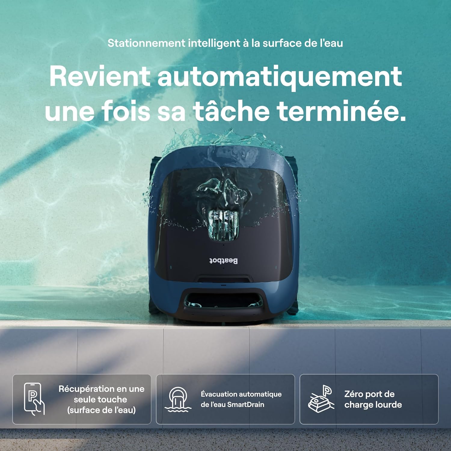 Robot Piscine - Beatbot Sora - Sans fil, aspirateur puissant, autonomie 5h, contrôle app - Bleu Profond - BEATBOT-30