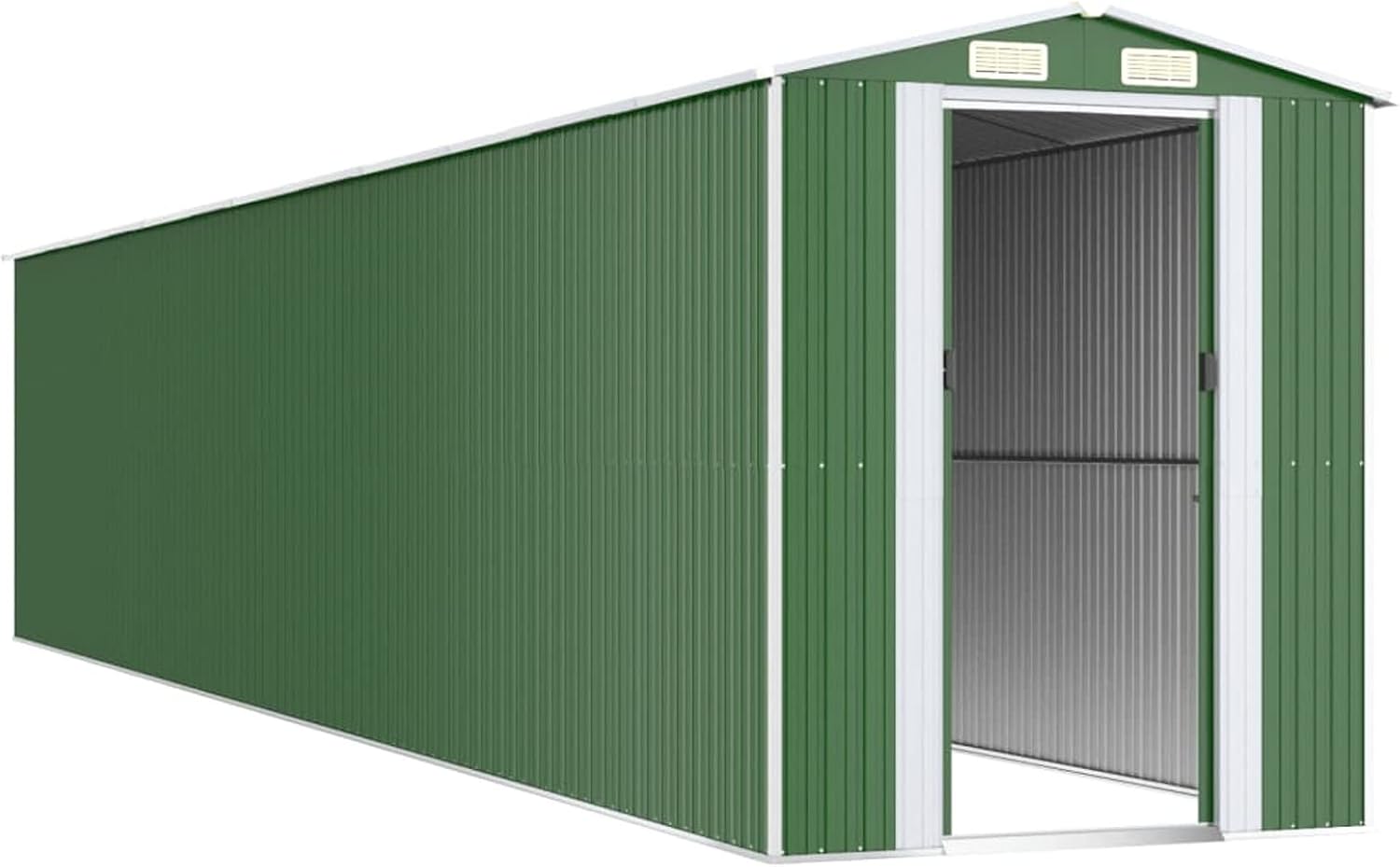 LAPOOH - abri de jardin vert acier galvanisé 192x1021x223 cm - abri de stockage jardin LAPOOH
