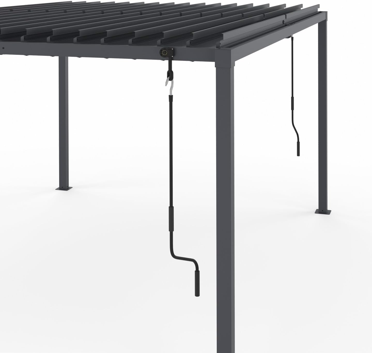 IDMarket - Pergola bioclimatique Acier 3x4m Gris Anthracite