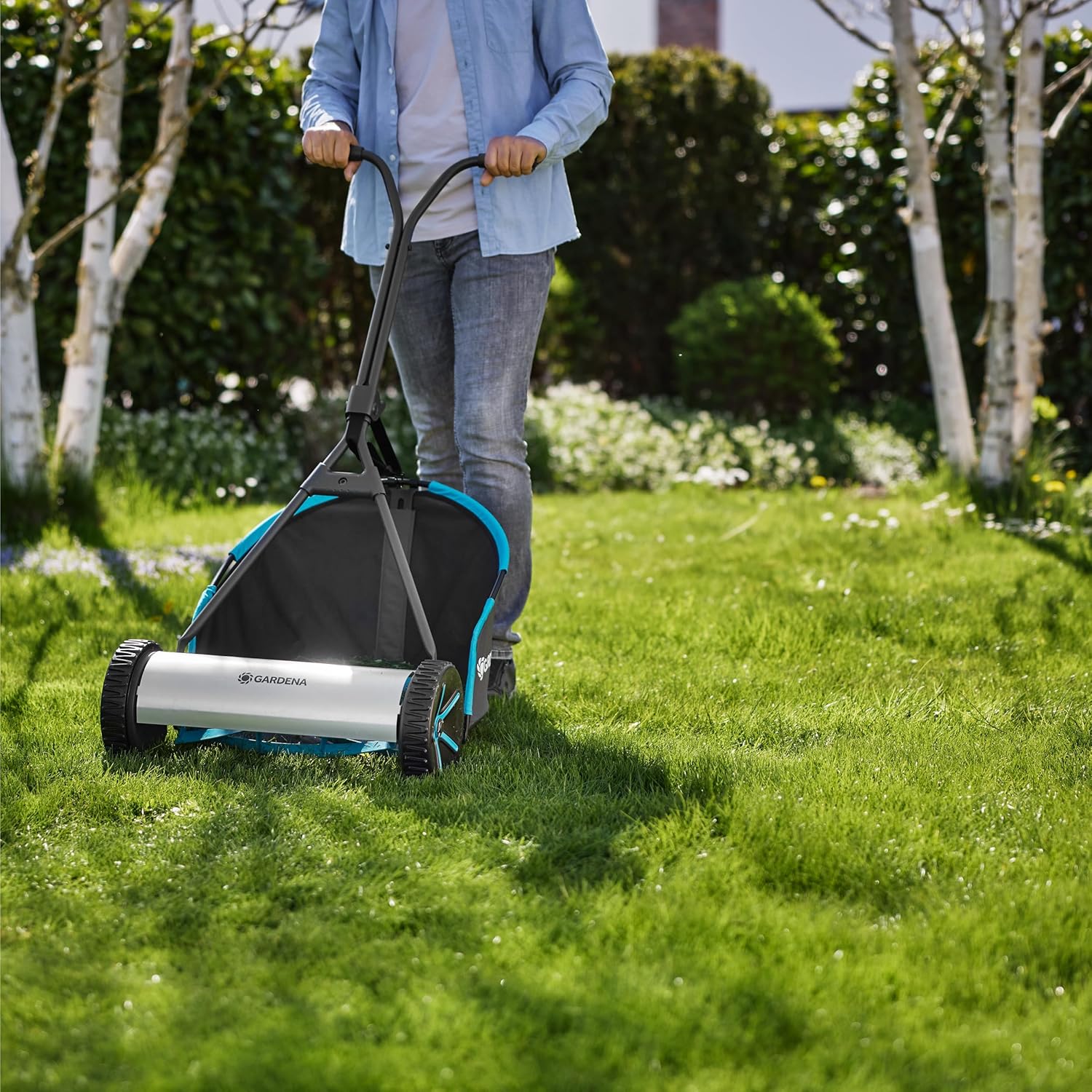 Gardena - Tondeuse Manuelle Plus 400 - 40 cm - Coupe sans fil, bac, 250 m² - 11765-20