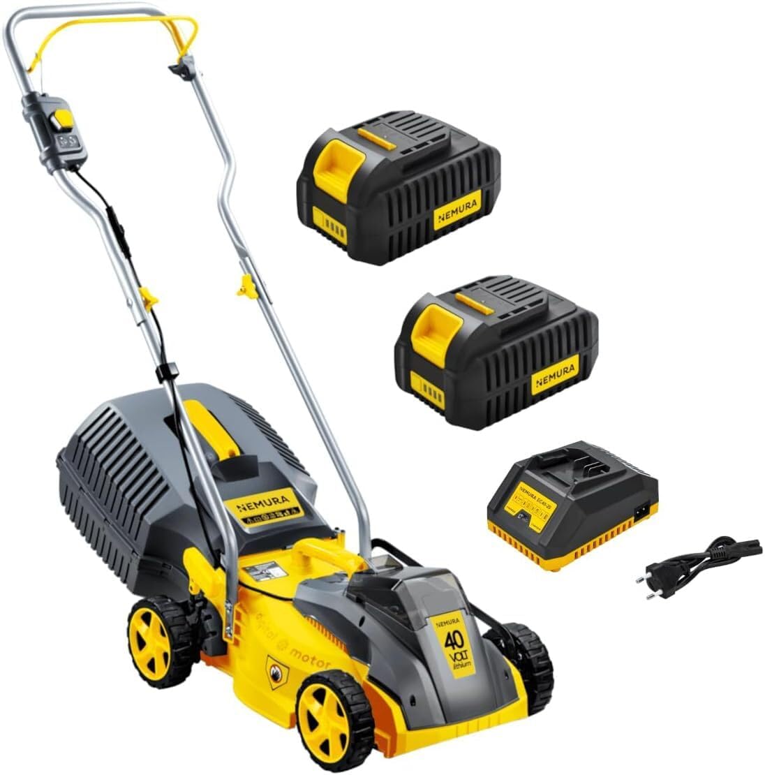 Nemura - Tondeuse sans fil série Brushless 32cm 40V, 30L, 2x4Ah
