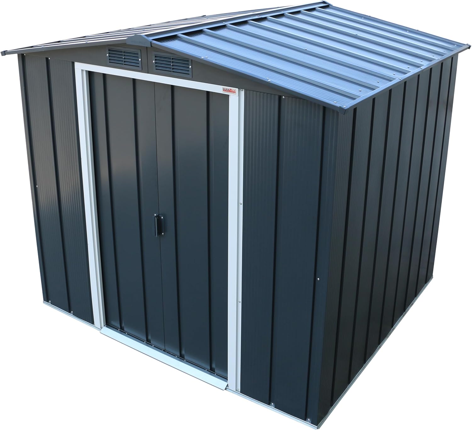 Duramax ECO 6 x 6 (3.33 m²) abri de jardin en métal, galvanisé à chaud, Abri de stockage d'outils, structure de toit renforcée, abri sans entretien, anthracite