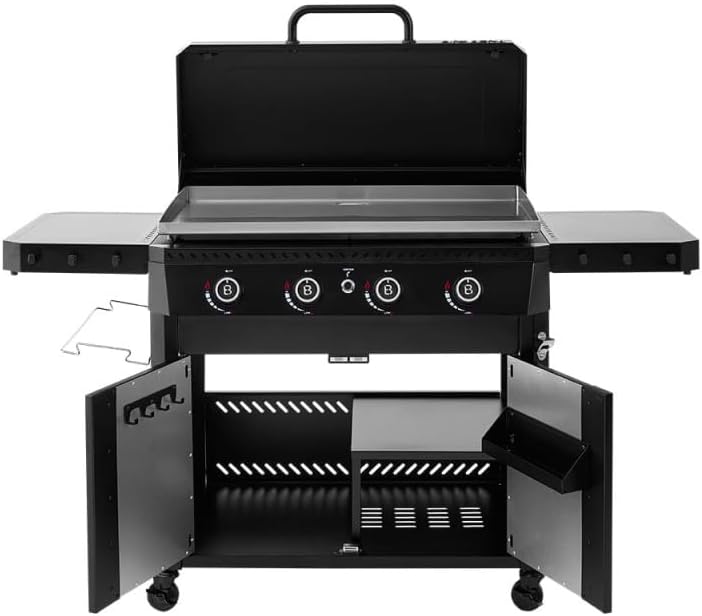 Favex - Brasero Stellar série - 86x53 cm - Plancha gaz 4 feux, capot, 16kW