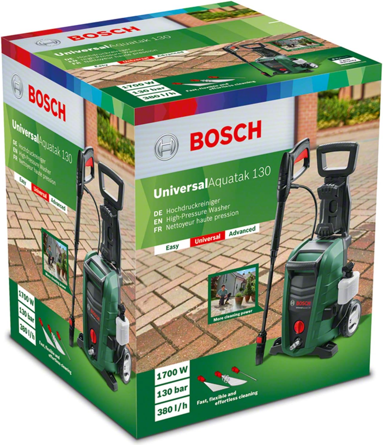 Bosch - UniversalAquatak 130 - 1700W, 130 Bar, 380 l/h, tuyau 6m