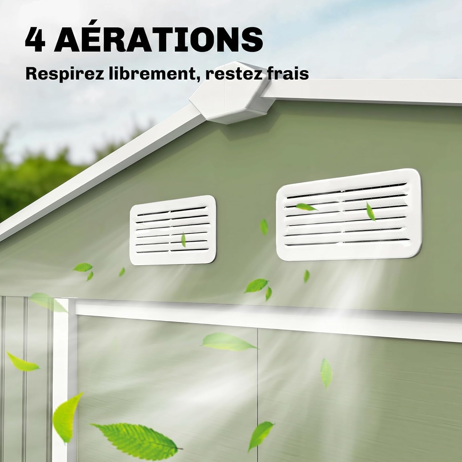 Outsunny - abri de jardin XXL - 277x195x192 cm - acier, portes coulissantes, 4 aérations, fondation
