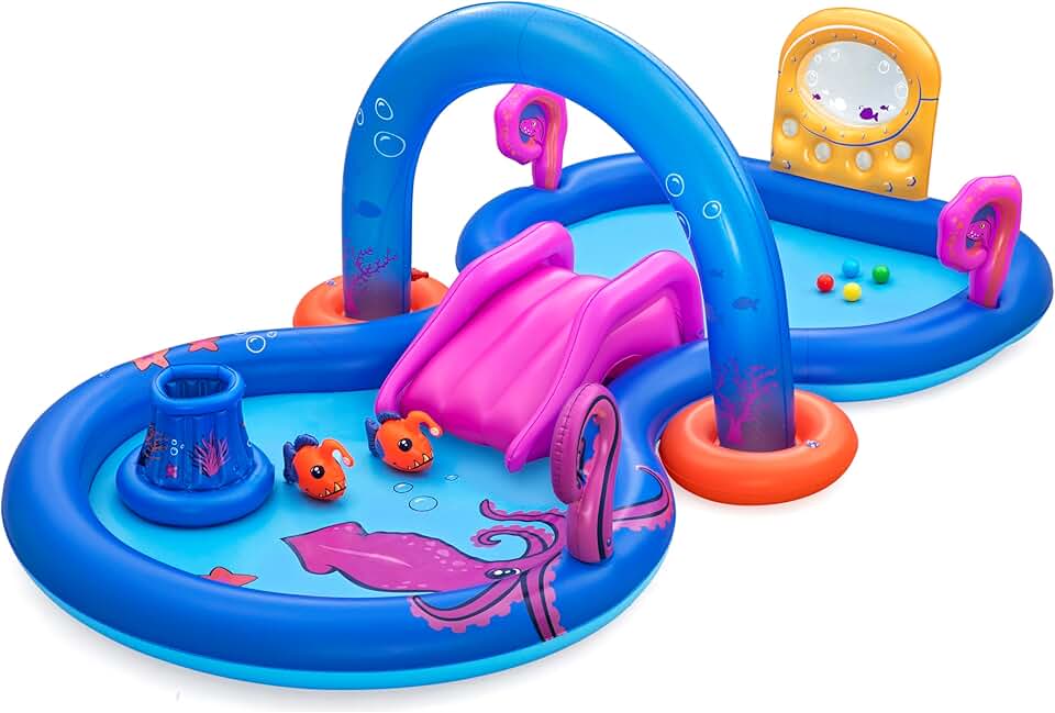 Bestway - Aire de Jeux Gonflable avec Piscine pour Enfants Bestway Sea Odyssey - 330 cm x 188 cm x 117 cm - Multicolore